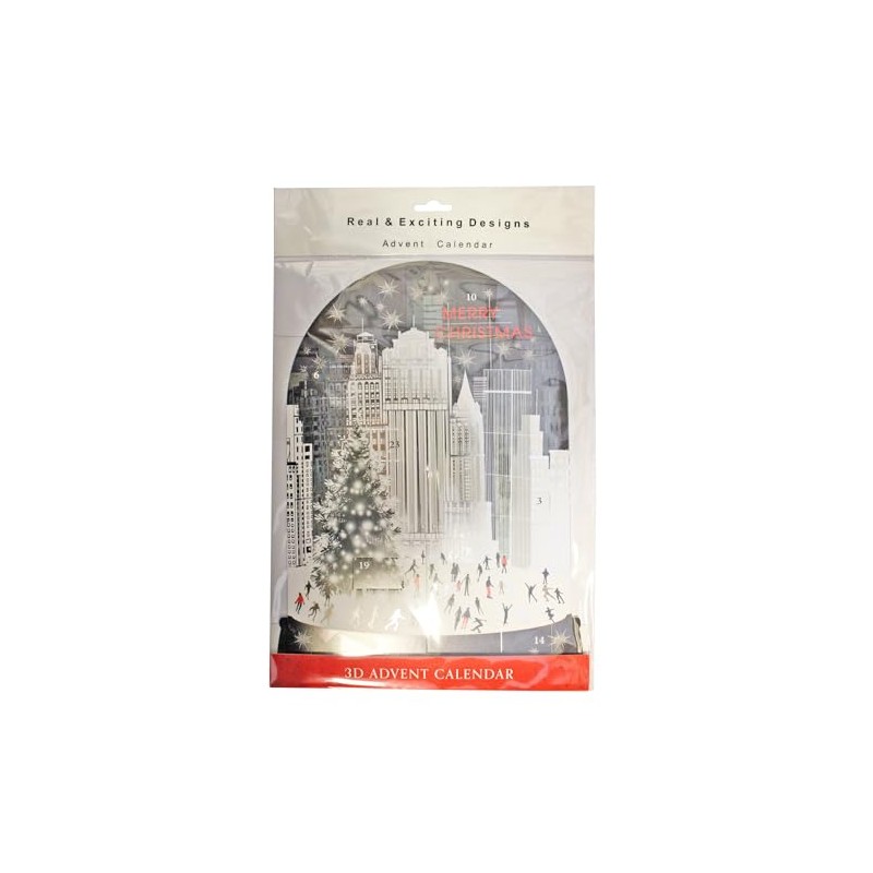 3D Christmas Advent Calendar with 24 Windows - New York