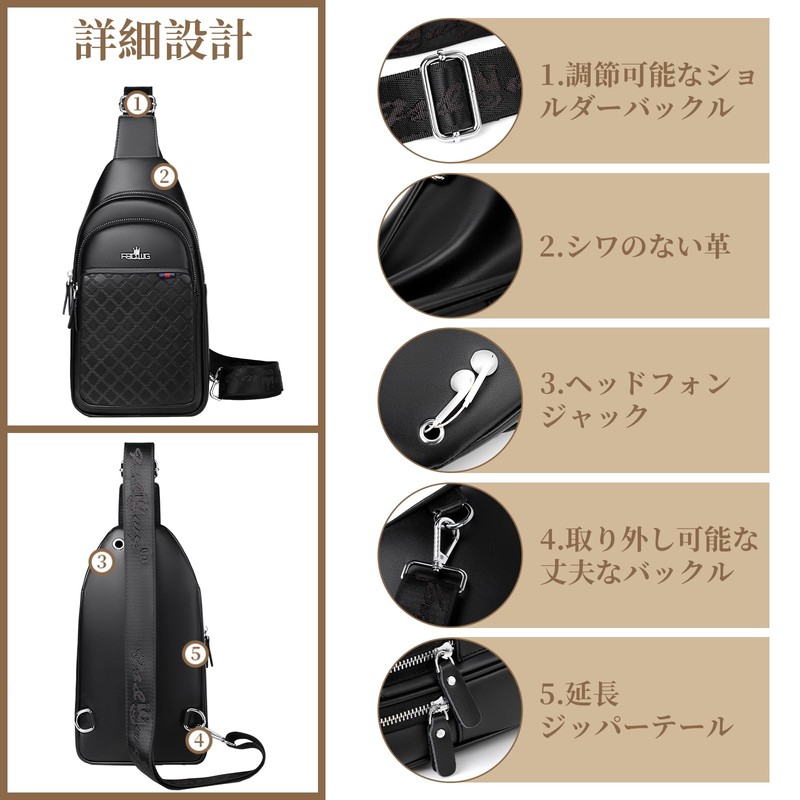 [FSD.WG] Body Bag Genuine Leather Men's Cross-body Bag One Shoulder