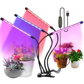 Gebiuhoo Plant Lamp 80 LEDs Full Spectrum Grow Lamp Dimmable with 10 Dimming Levels 3/9/12H Timer 360° Adjustable UV Lamp Plants Promotes Healthy Plant Growth Pack of 1