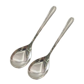 Wenkoni Serving Spoons,Heavy Duty 304 Stainless Steel Buffet Serving Spoons,Dishwasher Safe 10.6'' Pack of 2