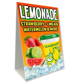 Lemonade - Limeade Strawberry Watermelon Economy A-Frame Sign 24" Wide by 36" Tall (Made in The USA)