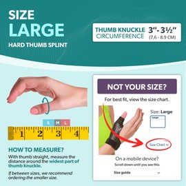 BraceAbility Hard Plastic Thumb Splint | Arthritis Treatment Brace to Immobilize & Stabilize CMC, Basal and MCP Joints for Trigger Thumb, Tendonitis Pain, Sprains (Large Right)