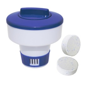 HAF® Pool Dosing Float / Doser for 200 g Chlorine and Bromine Tablets I Optimal Pool Care Thanks to Adjustable Dosing Opening in 4 Levels Depending on Dosage Quantity I Chlorine Float for Swimming