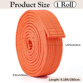 CREATCABIN Orange Jiu Jitsu Belts Polyester Martial Arts Belt Judo Karate TKD Aikido Uniform Ranking Belt Long Soft Universal Adults Belts Taekwondo for Men Women Sports Training Equipment 9.18ft