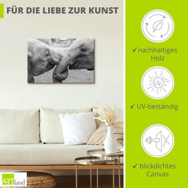 ARTLAND Wanddeko Leinwand Bilder Wandbild 30x20 cm Tiere Elefant U5SZ