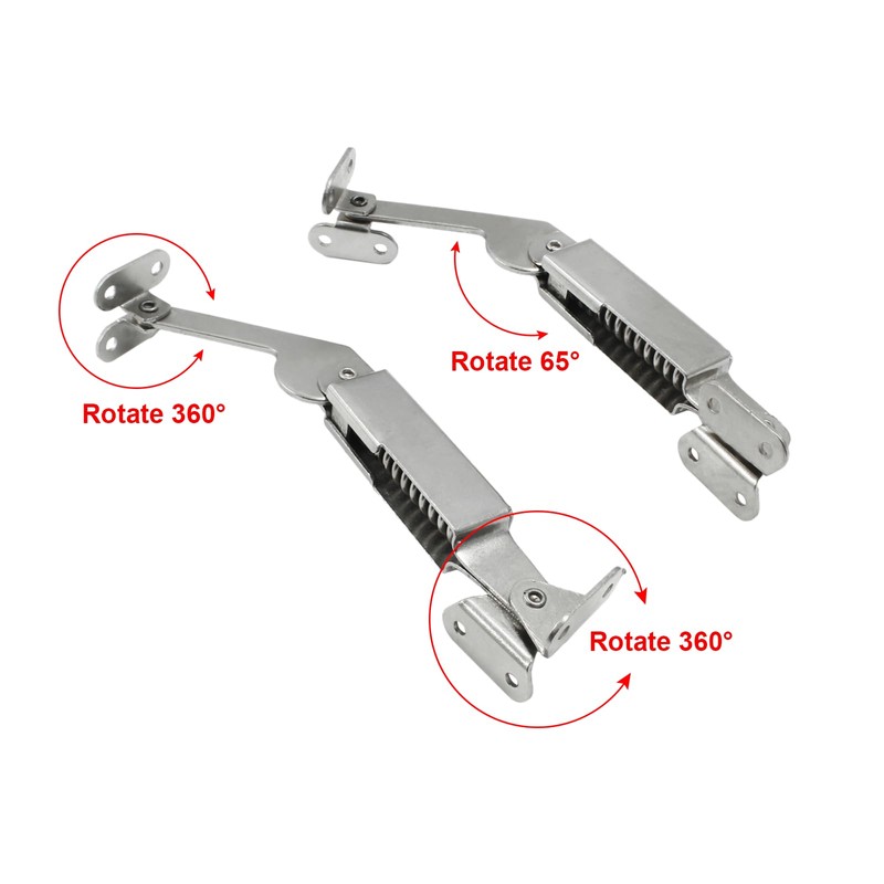 Litoexpe 2pcs Spring Lid Support, Left & Right, Silver Iron
