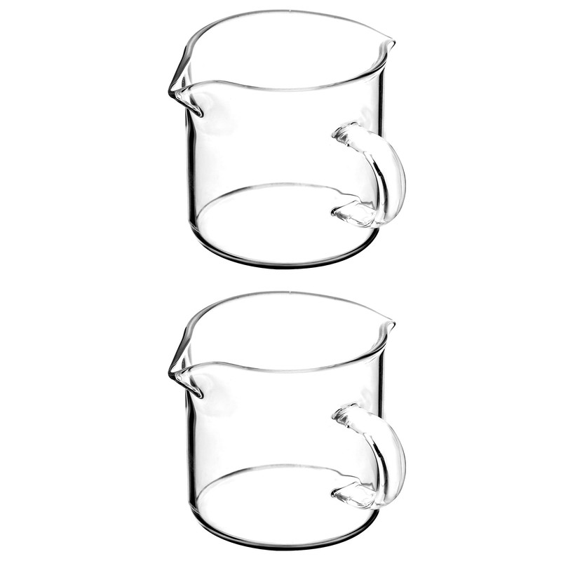 QWORK Double Spouts Espresso Shot Glass Cup Without Scale, 2