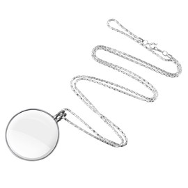 Magnifying Glass Necklace Pendant 5X Necklace Magnifier Chain Monocle Magnifier Pendant Necklace Magnifying Glass Pocket Magnifying Glass Lens Magnifier Jewellers Loupe Magnifier Glasses Long Necklace