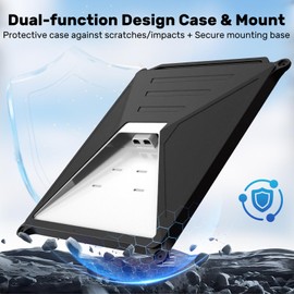 BOYISEN Starlink Mini Suction Cup Mount with Silicone Protective Case 2-in-1 Design for Car Windows, Sunroofs, RVs & Boats–Strong Suction for Stable Satellite Signal on Road Trips and Adventures Black