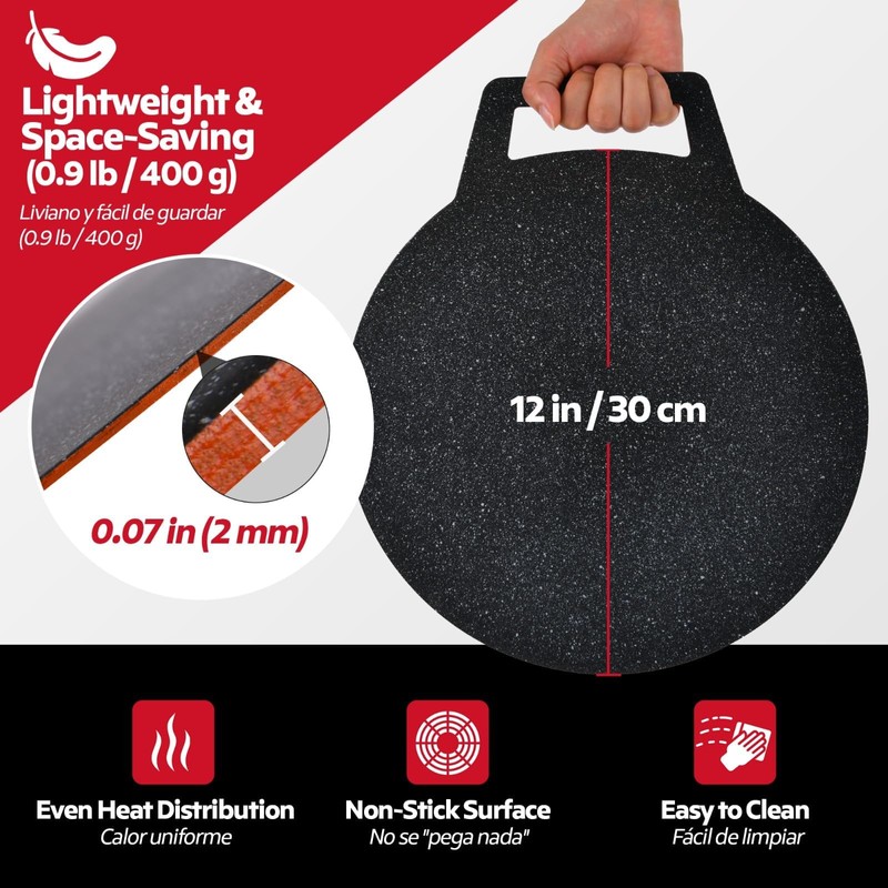 Budare for Arepas 12" + Molde para Arepas (5.9", 4.3",