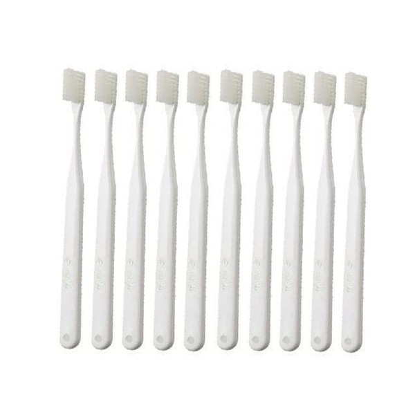Tuft 24 Set of 10, Oral Care for General Adults, 3 Row Toothbrush, S (Soft), White
