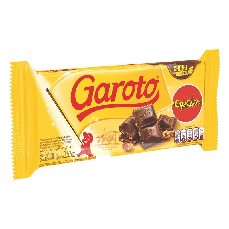 GAROTO Chocolate Tabletes (Crocante, 2 Pack)