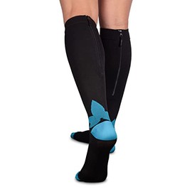 Zipper Compression Socks 2XL for Men & Women Knee Hi Compression Stockings Calf Fits Up to 16 in. 20 30 mmHg 1 Pair Perfect for Athletic Nurses Travelers Edema Circulation Pregnancy Varicose Veins