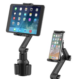 Fancial Truck Cup Holder Car Tablet Holder, 360° Adjustable 15 Inch Long 2 Arm Mount