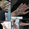 Nirbffo Temporary Tattoo Line Geometry Robot Mechanic Arm Tattoo Circuit