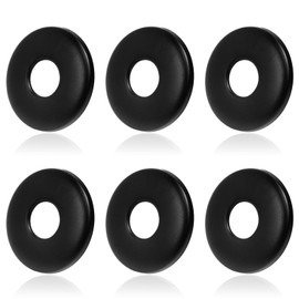 6 PCS Shower Arm Flange,2.5 Inches Shower Head Arm Stainless Steel Round Cover Plate Black Outer Diameter Replacement Escutcheon Plate (Black)