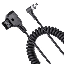 FOMITO D-tap P-tap Converter to DC Coiled Cable for Aputure COB 60D 60X S Godox ML60 ML30 Neewer MS60 LED Video Light, LCD Monitor, Black Magic Camera