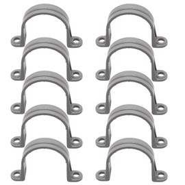BENLIUDH 1-1/2 Inch PVC Pipe Strap, 2-Holes Conduit Pipe Clamps Plastic Pipe Supports (10 Pcs)