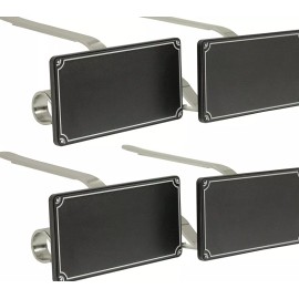 Haute Decor The Original Mantle Clips Stocking Holders with Chalkboard Icons 4-Pack (Silver)