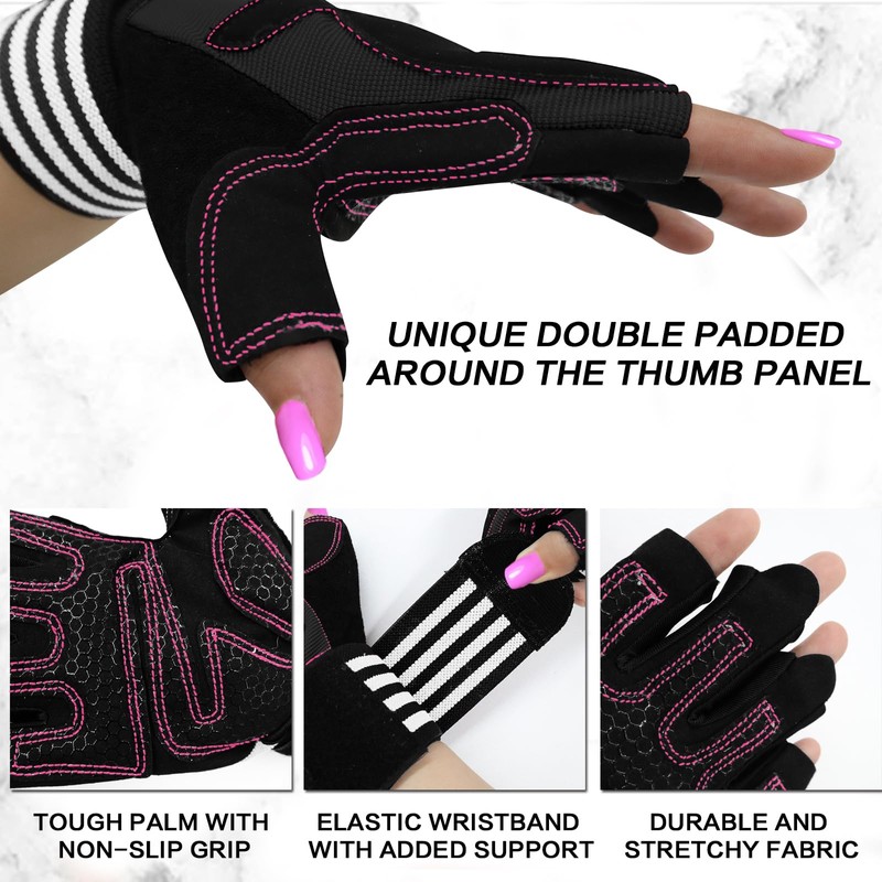 Weight Lifting Gloves for Women Gym Workout with Wrist Support,Padded