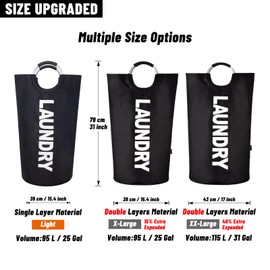 Caroeas 90L Laundry Basket (13 Colors), Waterproof Laundry Hamper, Laundry Bag with Padded Handles, Clothes Hamper, Collapsible Laundry Basket Easy Storage