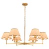 KUSSCO 6-Light Boho Rattan Chandelier 39″ Rattan Pendant Light with