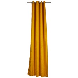 Douceur d'Intérieur Occult Plain Blackout Curtain with Eyelets Polyester, polyester, hot honey, 240x140 cm