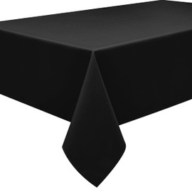 Home Direct Large Rectangular Fabric Tablecloth 140x200cm 55"x78" Black