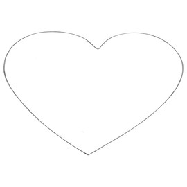 Rayher 24118000 Wire Heart, 35 cm Diameter, Wire Thickness 2 mm, Heart Made of Metal Wire, Wire Heart Blank for Crafts and Decorating, Silver