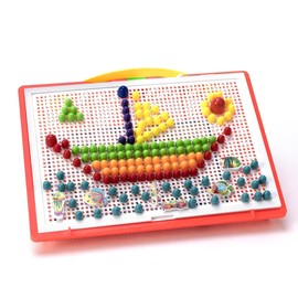 320-Piece Children's Play Pins in Case 320 Pins Large Small Medium Full Pack Mosaic Pins Buttons for Children 320 Pieces Educational Puzzle Toy