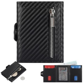 Carlo Milano Geldboerse: RFID Credit Card Case with Coin and Note Compartment, up to 5 Cards (Wallet Card Case, Wallet with Credit Card Safe)