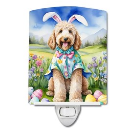 Caroline's Treasures Goldendoodle Easter Egg Hunt Ceramic Night Light Compact, UL-Certified, Ideal for Bedroom, Bathroom, Nursery, Hallway, Kitchen, 6x4x3, Multicolor