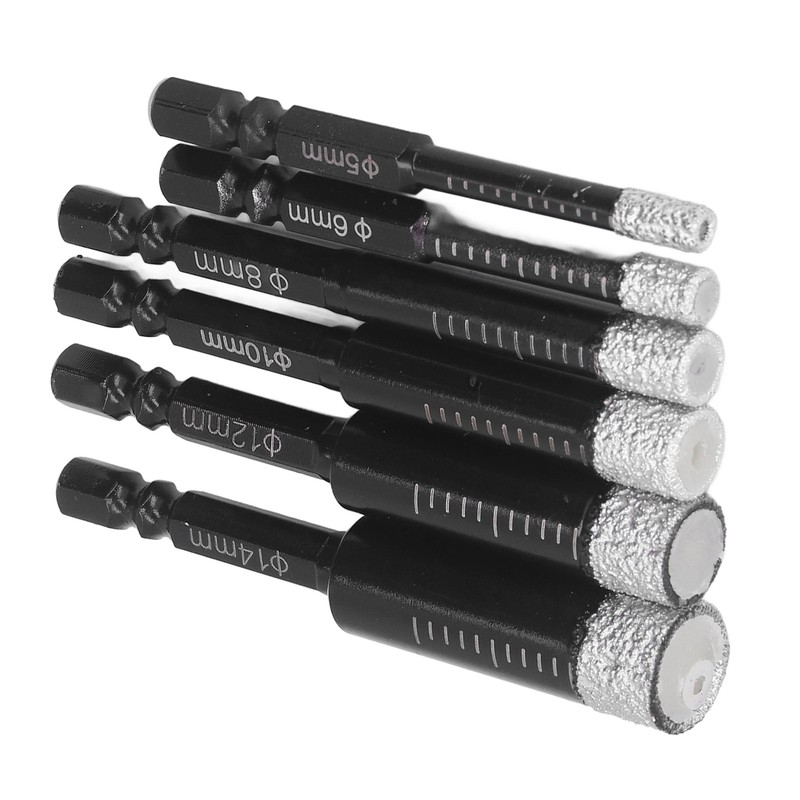 6Pcs/Set Dry Diamond Drill Bit Tile Marble Drills for Porcelain