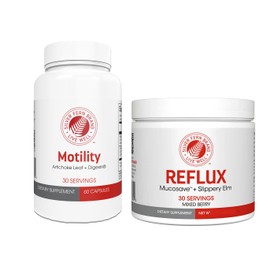 Silver Fern Brand Slow Motility+ Kit – Digestive Support Bundle – 30-Day Supply – Berry Flavor Powder, Capsules – Artichoke Leaf, Okra, Ashwagandha, MucoSave – No Artificial Ingredients – Made in USA
