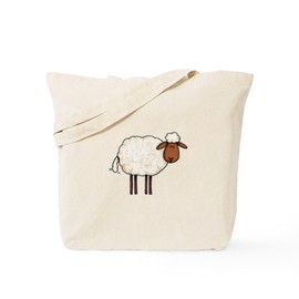 CafePress White Sheep Tote Bag Reusable Natural Beige Canvas Shopping Bag