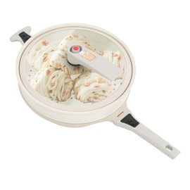 DDBESSIC Non Stick Frying Pans with Steamer Basket, 12.6in Professional Frying Pans Set, Aluminum Alloy Frying Pan with Stay Cool Handle for Homes, Restaurants, Hotels