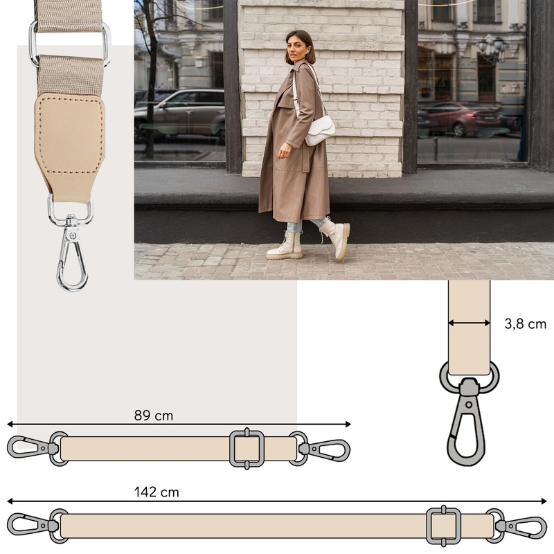 Shoulder Strap for Handbag Laptop Bag – Pink [Metal Colour: