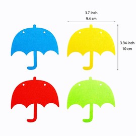 SaktopDeco 2 Pack Colorful Umbrella Garland Felt Umbrella Banner Hanging Weather Themed Baby Shower Rainbow Party Decorations