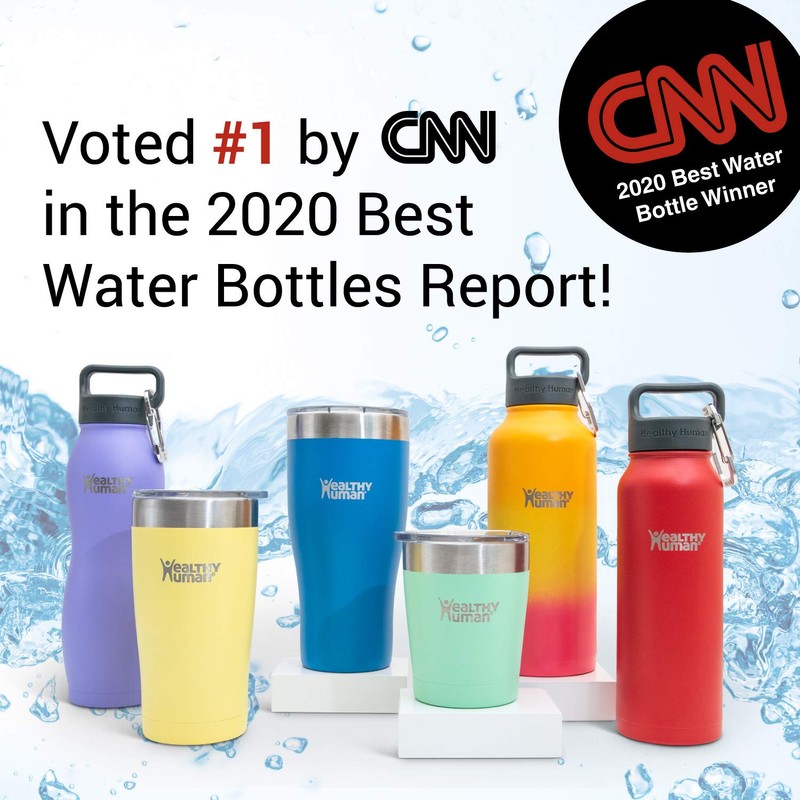 Healthy Human 32oz Insulated Stainless Steel Water Bottle Stein Cold