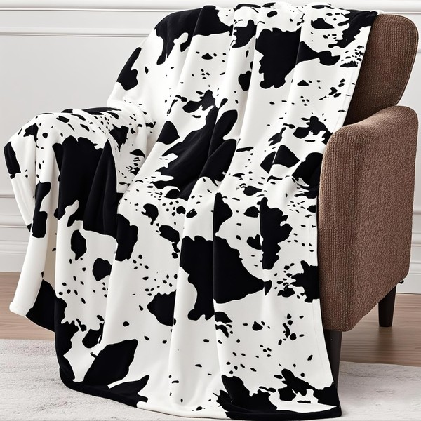 Edenleaf Cow Print Blanket, Ultra Soft Cozy Throw for Couch