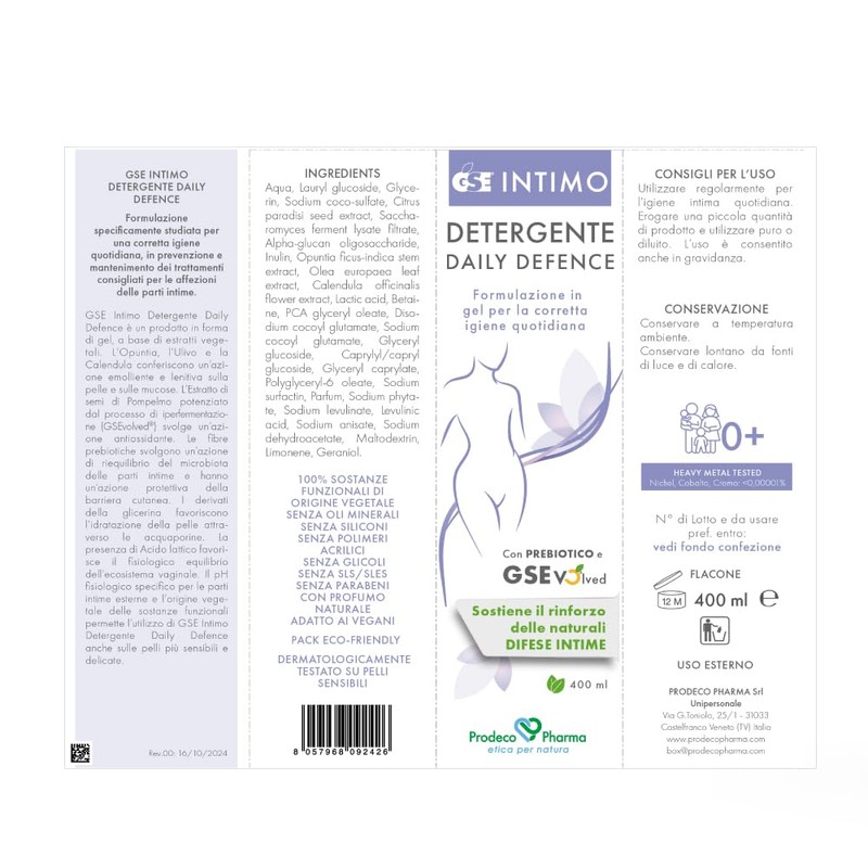 GSE Intimo Daily Igiene Intima Quotidiana Waschmittel, 400 ml