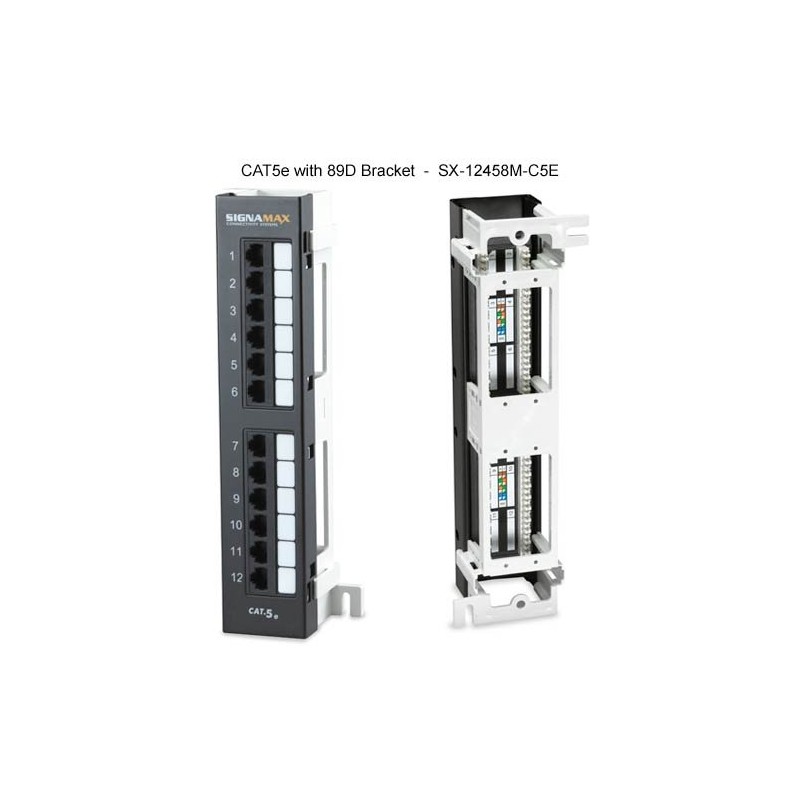 SIGNAMAX 12458M-C5E 12 Port, Cold-Rolled Steel, Mini, Modular Construction, Patch