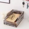 Liry Products Torched Wood Paper Nesting Tray Stackable Document Storage