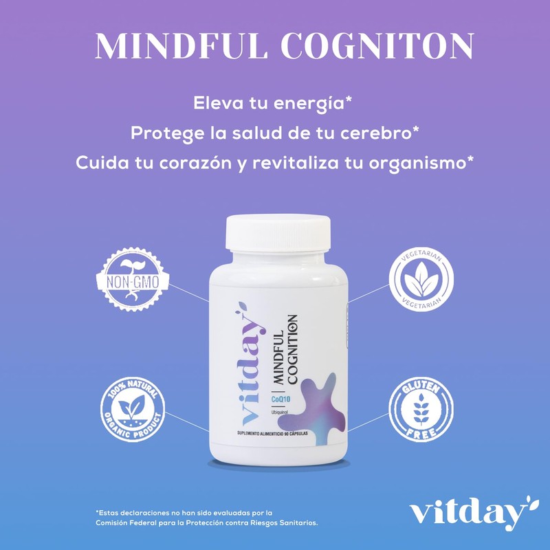 Vitday CoQ10 Ubiquinol con 90 cápsulas Coenzima Q10 30 mg