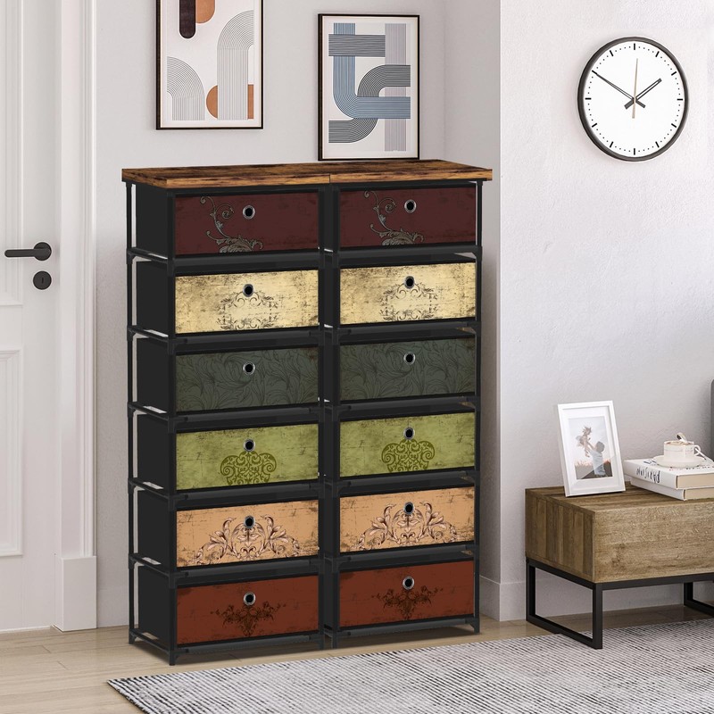 VASICAR 6 Drawers Storage Organizer Cabinet, Decorative Storage Chest, Small