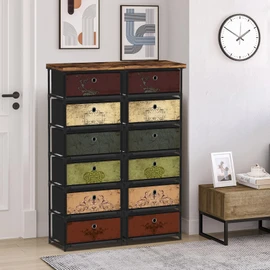 VASICAR 6 Drawers Storage Organizer Cabinet, Decorative Storage Chest, Small Dresser, Stand Nightstand for Bedroom, Living Room, Closet, Entryway, Hallway, Nursery, Dorm
