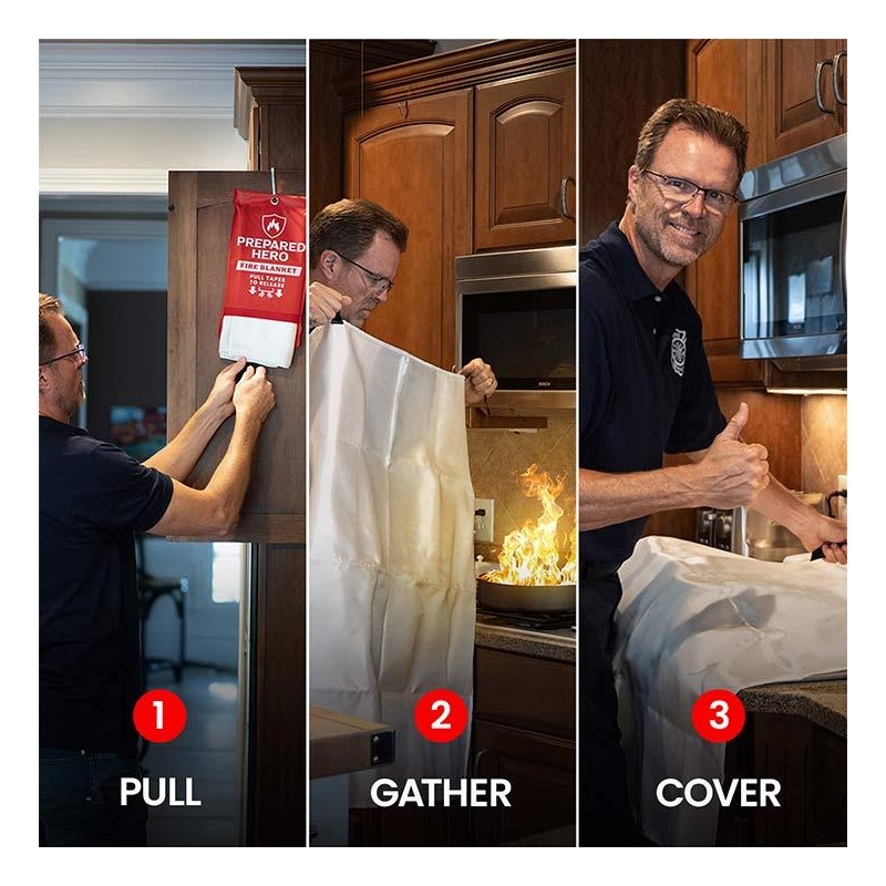 The Prepared Hero Emergency Fire Blanket - Simple and Easy