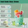 Shatter-Resistant Glass Straw Pipes, Durable Reusable Glass Straws 8 Pack