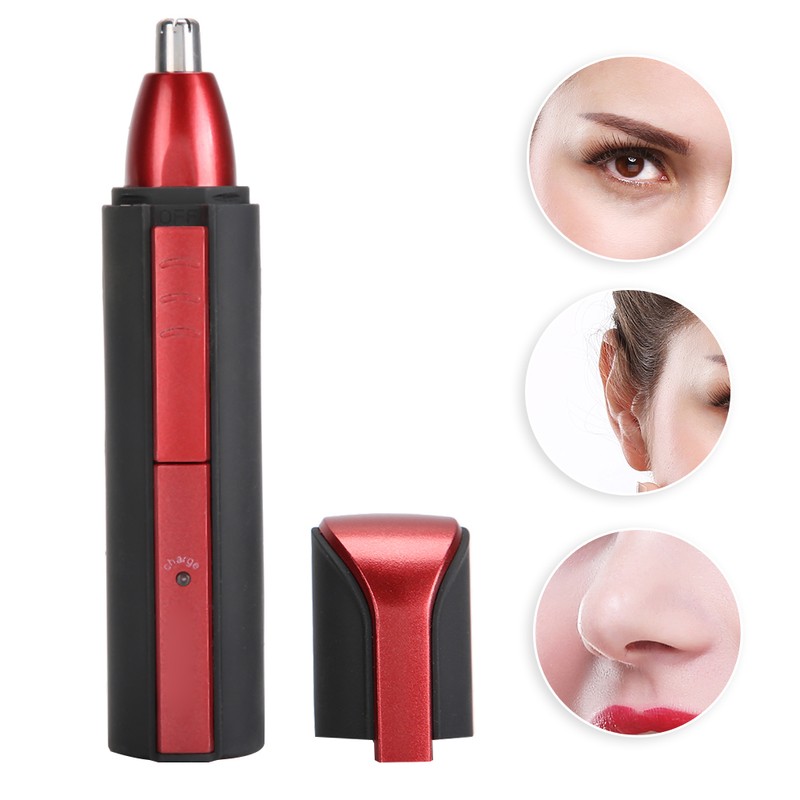 Professional Electric Eyebrow Trimmer Nose Hair Cutter Trimming Machine Red