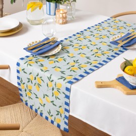furn. Lemons Indoor/Outdoor Table Runner, Blue